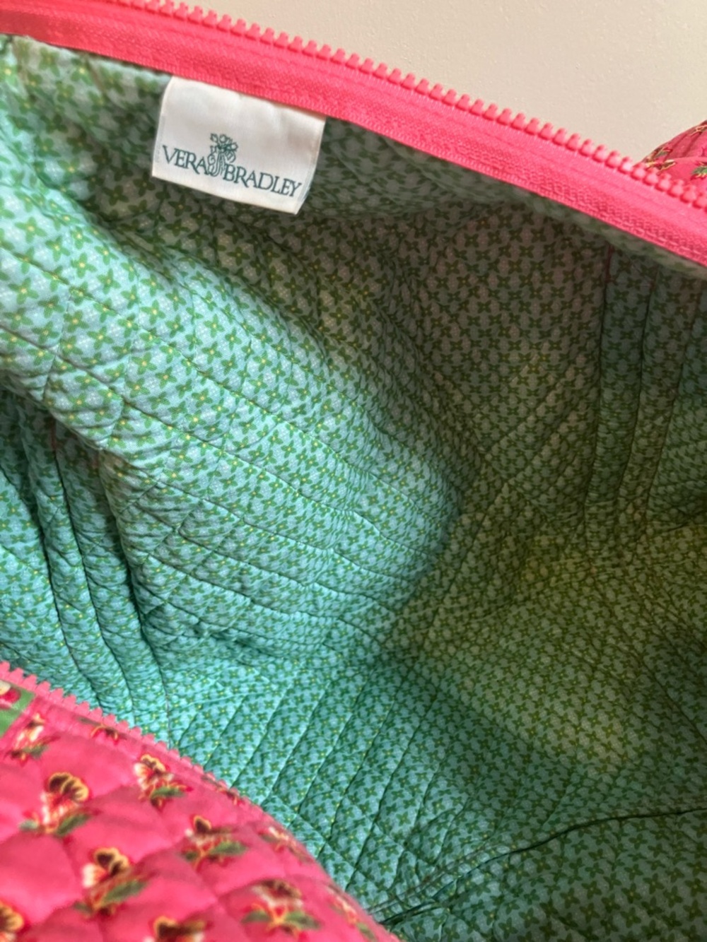 Vintage Vera Bradley Pink Pansy Duffle Bag - Picture 4 of 11